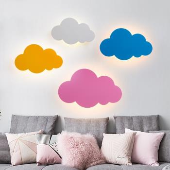 云朵燈北歐簡約創意客廳書房臥室兒童房人氣白色花朵云彩裝飾壁燈