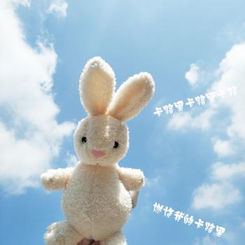 白色毛巾柔軟兒童玩具手拿兔子