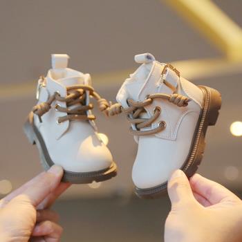 秋冬季兩歲學步鞋女童軟底馬丁靴