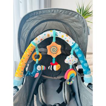 新生兒嬰兒床夾床鈴玩具寶寶車夾0-1歲車載兒童座椅掛件推車安撫