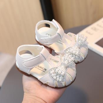 嬰兒涼鞋女寶寶學步鞋2023新款夏季公主軟底嬰幼兒鞋子1歲小中童