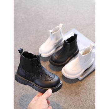 女童秋季黑色時尚寶寶軟底馬丁靴