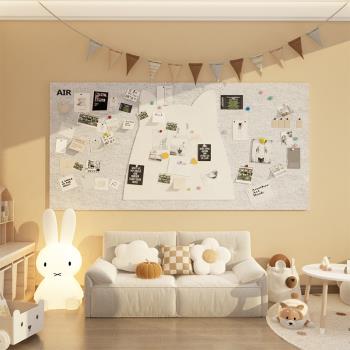 網紅兒童房間布置裝飾臥室照片墻改造用品床頭背景防撞毛氈板貼畫