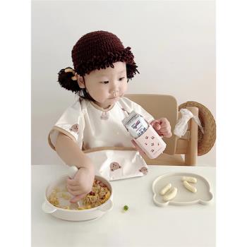 ins寶寶吸盤碗嬰幼兒輔食碗 學吃飯勺子分格矽膠保溫防摔兒童餐盤