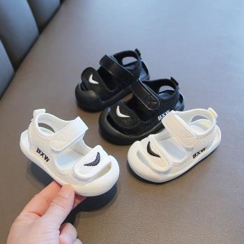 夏季寶寶學步鞋涼鞋嬰兒女童男童透氣網面包頭鞋0-3歲防踢小童鞋