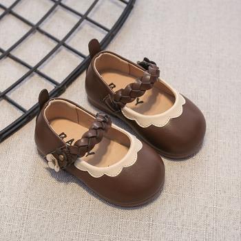 春季新款女寶寶3歲小童軟底皮鞋