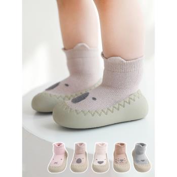 嬰兒學步鞋襪春秋軟底男女寶寶鞋子嬰幼兒防滑地板襪子兒童地板鞋