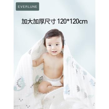 EVERLUNE嬰兒紗布浴巾全棉新生嬰幼兒寶寶柔軟毛巾兒童洗澡巾蓋被