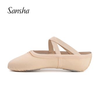 Sansha 法國三沙兒童舞蹈考級鞋 芭蕾舞練功鞋 帆布女軟底鞋貓爪