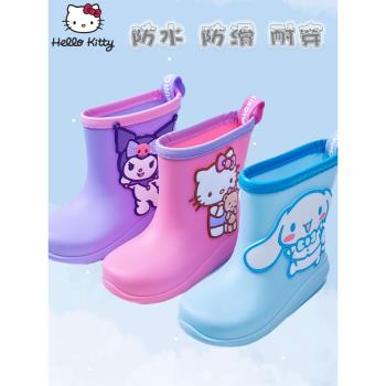 hellokitty兒童雨鞋女童防滑水鞋小學生日式三麗鷗雨靴膠鞋防水鞋