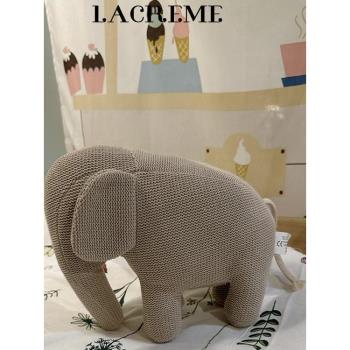 lacreme針織手工小象公仔兒童毛絨玩具禮物寶寶純棉安撫玩偶大象