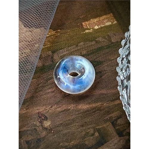 優質精品現貨天然高冰印度藍月光石平安扣轉運水晶吊墜強藍光彩光