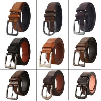 Leather belt men alloy pin buckle PU belt jeans belt男士皮帶