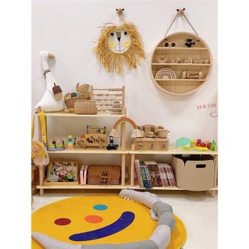 ins韓系風兒童房多層DIY可組合置物架陳列架幼兒園玩具整理架書架