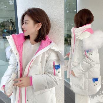 連帽羽絨服韓版加厚保暖時尚洋氣歐洲站冬裝2022年新款女裝歐貨潮
