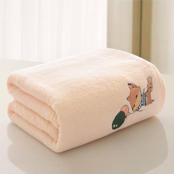 兒童珊瑚絨洗澡吸水速干浴巾寶寶超柔蓋毯嬰兒可裹毛巾