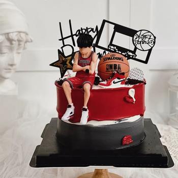 籃球蛋糕裝飾擺件流川楓主題甜品臺裝飾少年男孩男士生日布置貼紙