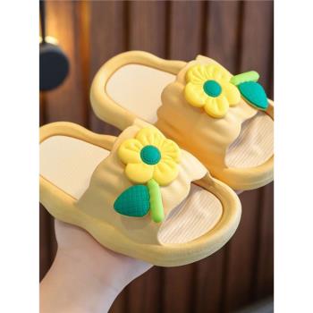 兒童拖鞋2023夏季新款花朵女童防滑軟底中小童室內居家親子涼拖鞋