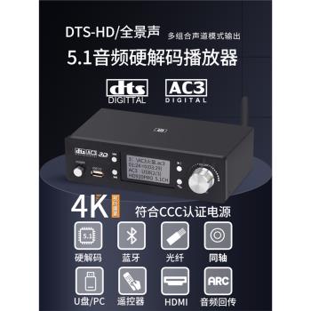 阿音 HD920杜比環繞5.1數字音頻解碼器HDMI光纖同軸U盤DAC藍芽5.0