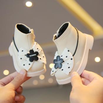 女童嬰兒寶寶保暖小皮鞋馬丁靴