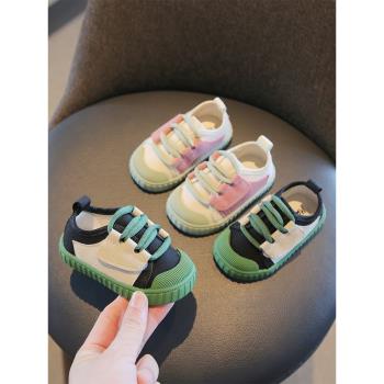 嬰兒寶寶春秋款一歲女童拼色鞋子