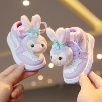 女童冬季加絨卡通嬰兒寶寶運動鞋