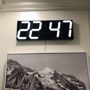 現代簡約led電子鐘表ins網紅掛鐘墻數字2023新款客廳家用創意時鐘