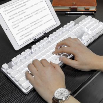 RK龍盾無線鍵盤藍牙機械鍵盤三模熱插拔可充電辦公白光女生鍵盤