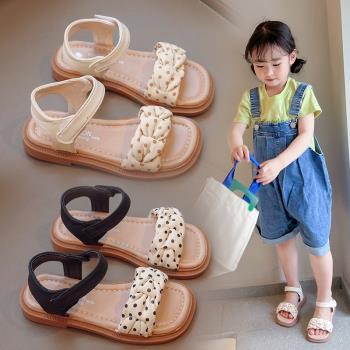 女童鞋子涼鞋2023夏季新款兒童軟底中大童小女孩時尚公主鞋沙灘鞋