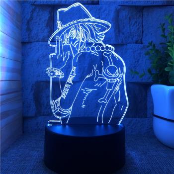 onepiece海賊王動漫周邊索隆路飛艾斯模型擺件手辦立牌3D小夜燈