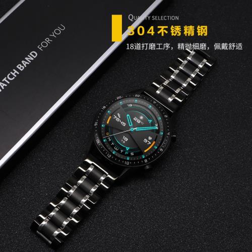 Ticwatch prox/3/S2/C2/GTX五珠浪琴款鋼帶表帶Ticwatch2/E/Tic watch1