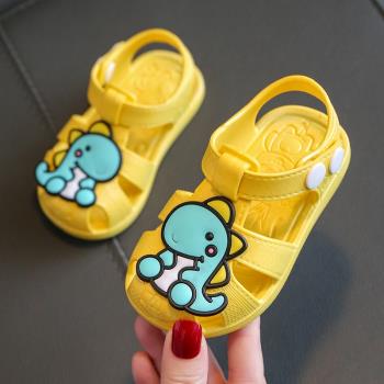 塑料兒童防滑軟底夏季包頭涼鞋