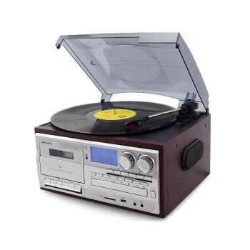 黑膠電唱機現代唱片機仿古留聲機藍牙音響多功能收音機磁帶CD USB