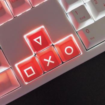 方向鍵機械鍵盤鍵帽上下左右透光游戲鍵紅色黑色 R1/OEM高度MAC鍵