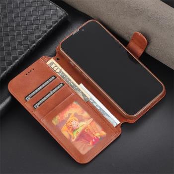 適用於iphone13皮套真皮牛皮蘋果13promax錢包款插卡支架保護套殼