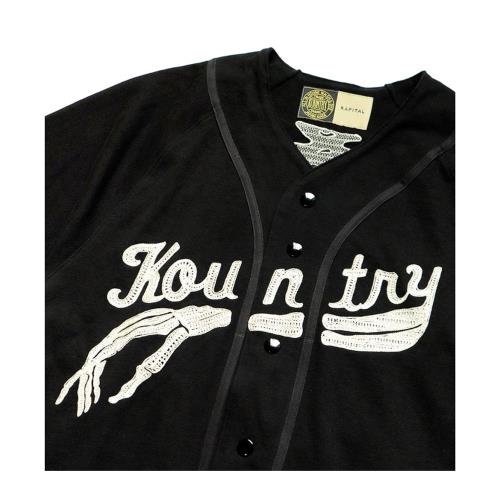 23SS KAPITAL 平田和宏日系休閑骨頭刺繡字母寬松棒球短袖襯衫|襯衫 23SS KAPITAL 平田和宏日系休閑骨頭刺繡字母寬松棒球短袖襯衫|襯衫