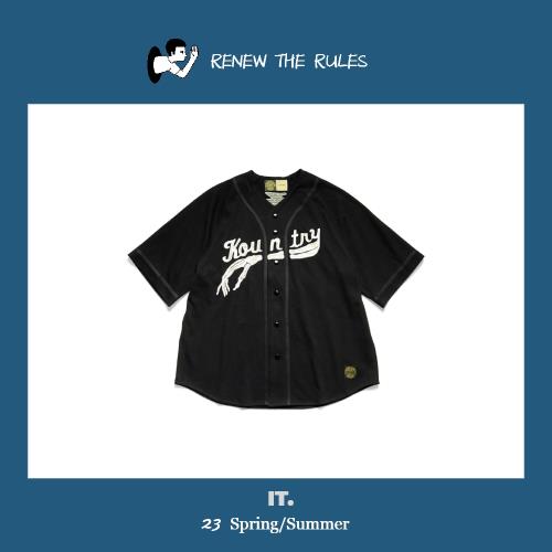 24AW KAPITAL 平田和宏 オックスフォード刺繍シャツジャケット 23SS KAPITAL 平田和宏日系休閑骨頭刺繡字母寬松棒球短袖襯衫|襯衫