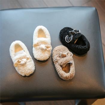 女寶寶冬季羊毛軟底嬰兒棉鞋