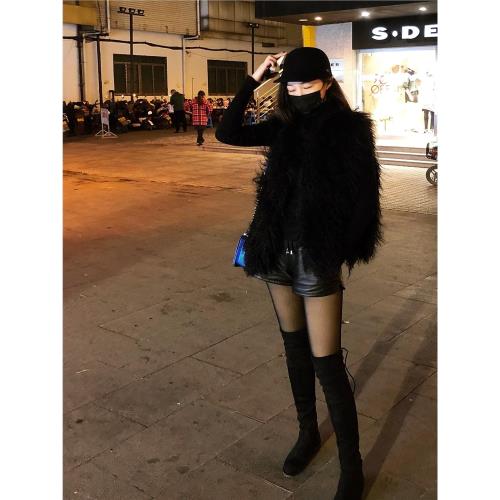 加絨黑色光腿神器秋冬季雙層壓力防勾絲假透肉打底褲黑透膚連褲襪