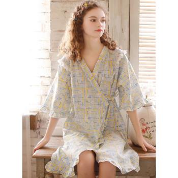 和服式夏季純棉可愛日系浴袍睡衣