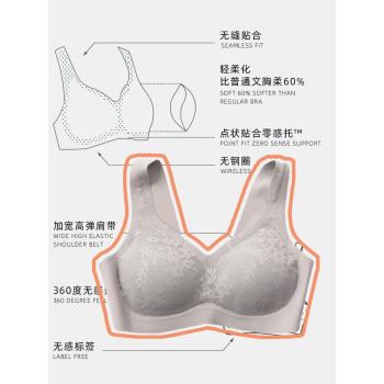 超級好穿舒適高彈 華歌外貿出口日本無鋼圈蕾絲文胸無痕內衣背心