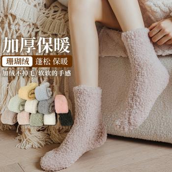 襪子女珊瑚絨加厚保暖居家襪子