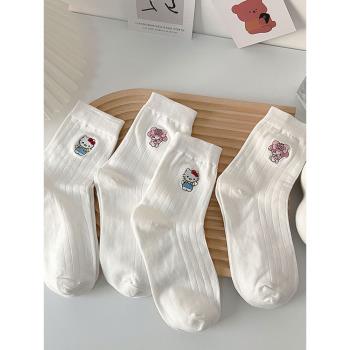 襪子女可愛日系白色純棉卡通襪子