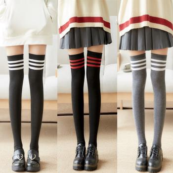 JK女學生條紋日系韓版防滑過膝襪