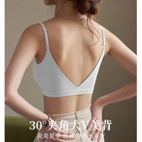 夏美背內衣女抹胸式小胸聚攏性感美背運動無鋼圈文胸一體吊帶背心