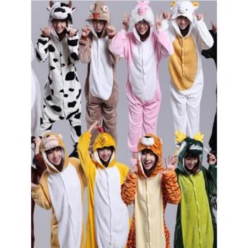 onesie十二生肖鼠牛虎兔龍蛇馬羊猴雞狗豬龜狐貍狼貓麋鹿連體睡衣