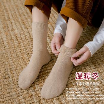 襪子女雙裝加絨保暖超厚羊毛襪子