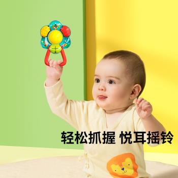 澳貝花兒手搖鈴寶寶玩具0-1歲新生嬰幼兒搖鈴玩具可愛造型清脆響