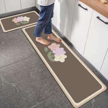 硅藻泥廚房地墊防滑防油吸水墊門口長條腳墊免洗可擦地毯耐臟地面