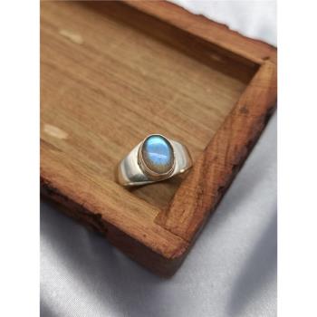 碧璽水晶天然藍托帕葡萄石戒指